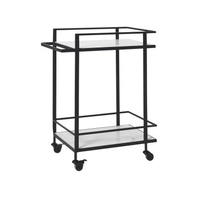 Alternative view of Colton Indoor Iron Bar Cart, Matte Black