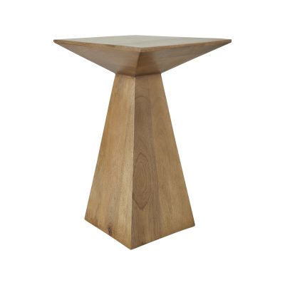 Garnett Indoor Mango Wood Side Table, Light Brown