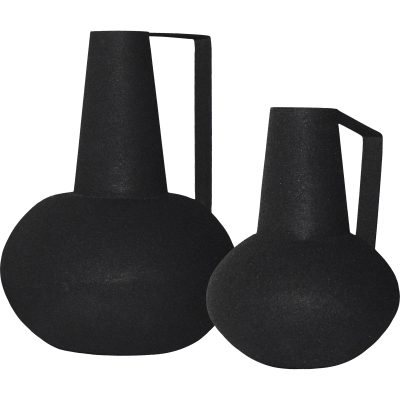 Monarda Indoor Iron Vase, Matte Black