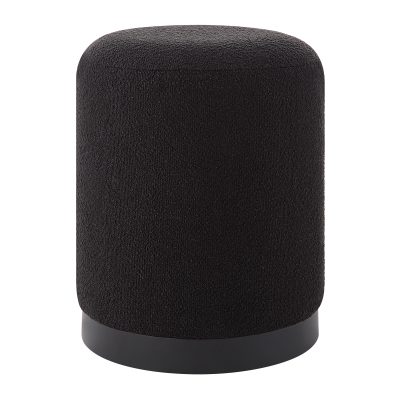Castillo Indoor Boucle Ottoman, Black