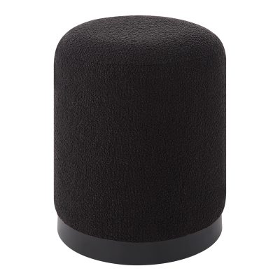 Alternative view of Castillo Indoor Boucle Ottoman, Black