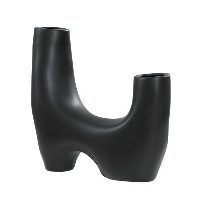 Alternative view of Doppio Indoor Ceramic Vase, Matte Black