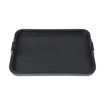 Hudson Indoor Mango Wood Tray, Black