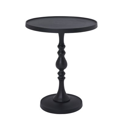 Yates Indoor Cast Aluminum Side Table, Matte Black