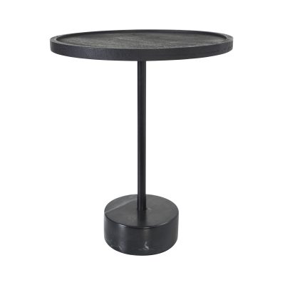 Samba Indoor Acacia Wood Side Table, Black