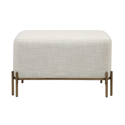 Sakura Indoor Iron Bench, Antique Brass