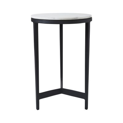 Arryn Indoor Cast Aluminum Side Table, Black