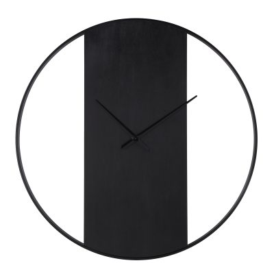 Romy Indoor Iron Wall Clock, Matte Black