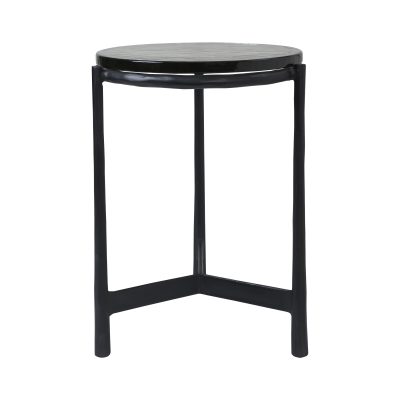 Avila Indoor Cast Aluminum Side Table, Black