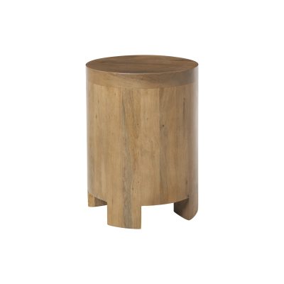 Salvatore Indoor Mango Wood Side Table, Light Brown