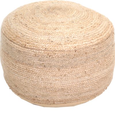 Clendon Indoor Hemp Pouf, Natural