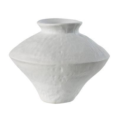 Mills Indoor Porcelain Ceramic Vase, Matte Off-White