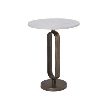 Alternative view of Irene Indoor Cast Aluminum Side Table, Antique Brass
