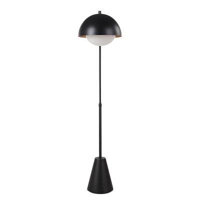 Alternative view of Cooke 65 - 75" Tall Matte Black Floor Lamp with Shade