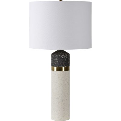 Kaitlyn 29.5" Length Table Lamp, White and Black Speckled