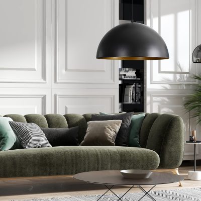 Alternative view of Sina 13.5" Length Ceiling Fixture, Matte Black and Gold