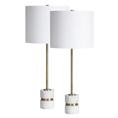 Talulla 28.75" Length Table Lamp- Set of two, Antique Brass