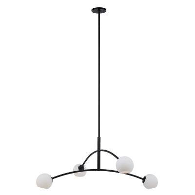 Nube 54" Wide 4-Light Chandelier, Matte Black