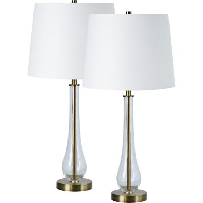 Nabi 26.5" Length Table Lamp- Set of two, Antique Brass