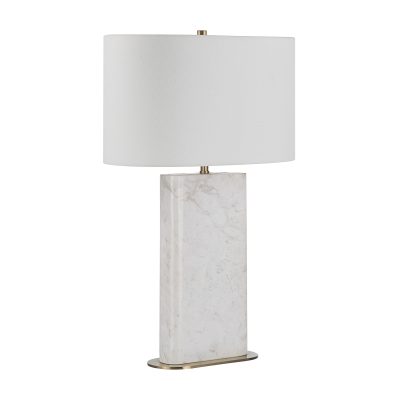 Alternative view of Irisa 27" Tall Plated Antique Brushed Brass Iron Table Lamp with Drum Linen Shade
