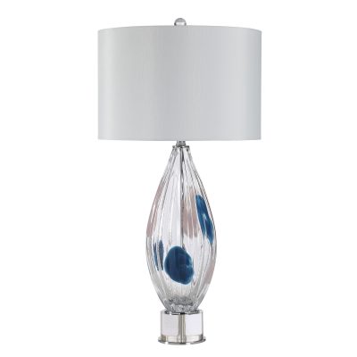 Luxor 30.0" Height Table Lamps, Clear And Blue