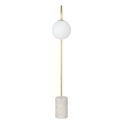 Alternative view of Merlot 62" Tall Satin Brass Floor Lamp with Globe Glass Shade