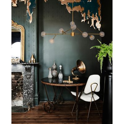 Alternative view of Damas 17.5-46" Length Ceiling Fixture, Antique Gold