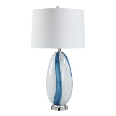 Solis 27.75" Height Table Lamps, Clear And Blue