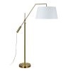 Claire 70" Length Floor Lamp, Satin Brass