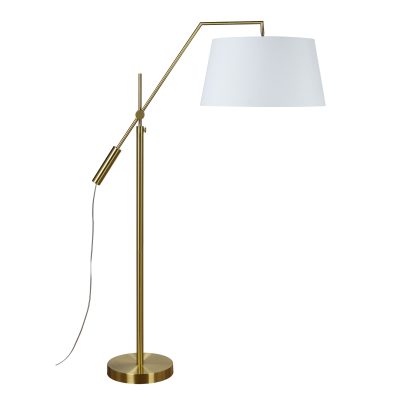 Claire 70" Length Floor Lamp, Satin Brass