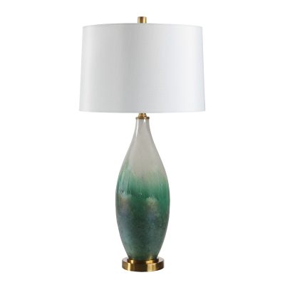 Wave 27.5" Height Table Lamps, Green