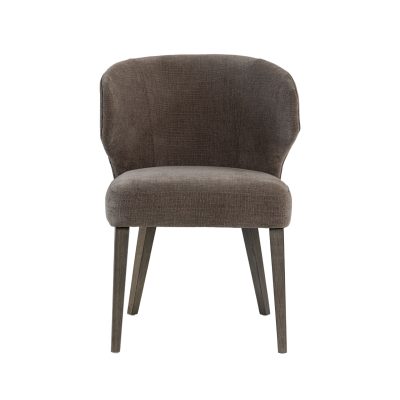 Alternative view of Niles Brown Fabric W/ Dark Brown Wooden Legs Wingback Dining Chair