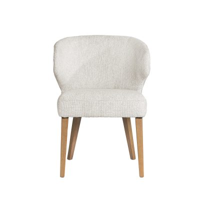 Alternative view of Niles 22.5L x 24.5W x 32H Cream Fabric Seat W/ Med Brown Wooden Legs Wingback Dining Chair (G520-4A)