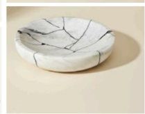 Sintessi Round White Marble Decorative Bowl