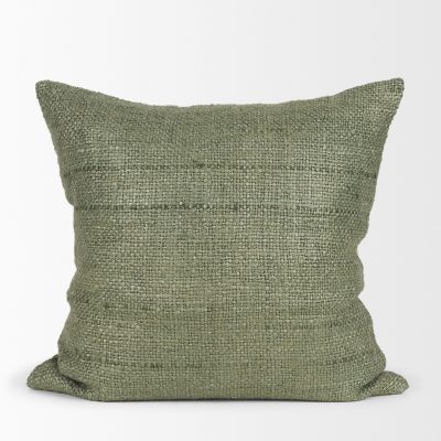 Alternative view of Lowen 22x22 Square Silver Sage Woven Decorative Pillow