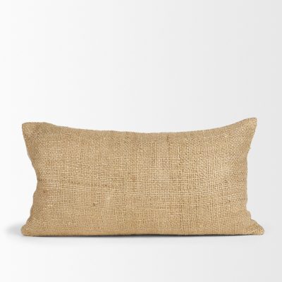Alternative view of Lowen 14x26 Lumbar Gold Woven Decorative Pillow