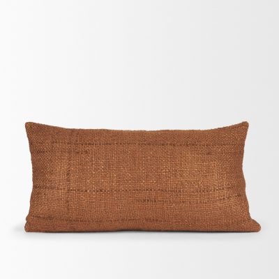 Alternative view of Lowen 14x26 Lumbar Copper Rust Woven Decorative Pillow