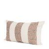 Levon 14x26 Lumbar Plush Cream w/ Orange Dashed Stripes Decorative Pillow Cover