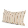 Merrick 14x26 Lumbar Natural Beige w/ Orange Stripes Decorative Pillow