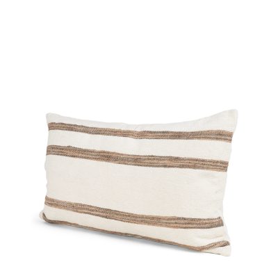Maryn 13x21 Lumbar Cream w/ Brown Stripes Decorative Pillow Cover