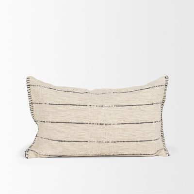 Alternative view of Lyle 13x21 Square Oatmeal w/ Black Stripes Decorative Pillow Cover