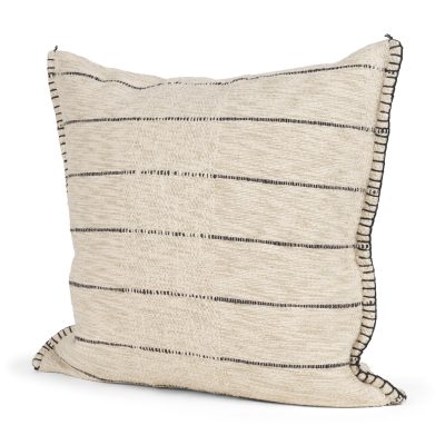 Lyle 20x20 Square Oatmeal w/ Black Stripes Decorative Pillow Cover