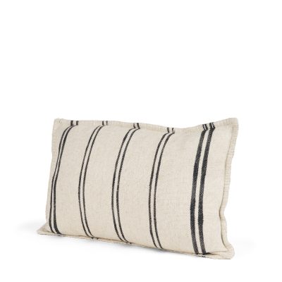 Liv 13x21 Cream w/ Black Stripes Decorative Pillow Cover