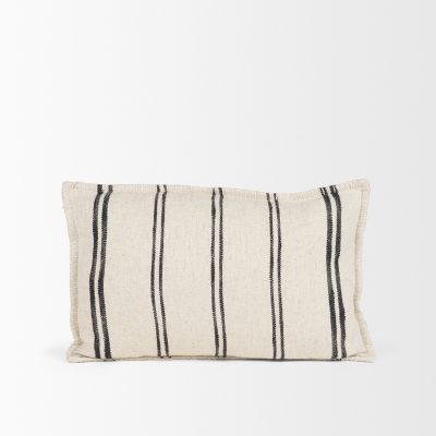Alternative view of Liv 13x21 Cream w/ Black Stripes Decorative Pillow Cover