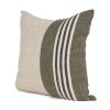 Hunter 20x20 Square Oatmeal w/ Green Stripe Decorative Pillow Cover