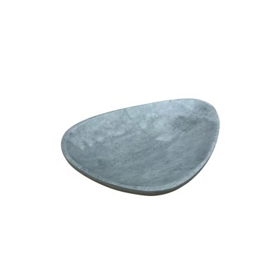 Tria Rounded Triangular Grey Marble Decorative Tray