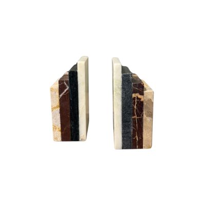 Corte Mixed Marble Stacked Bookends