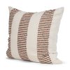Levon 22x22 Plush Cream w/ Orange Dashed Stripes Decorative Pillow Cover