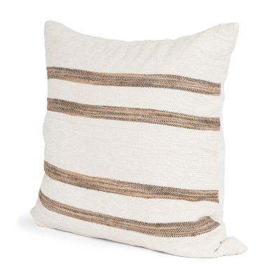 Maryn 22x22 Square Cream w/ Brown Stripes Decorative Pillow Cover