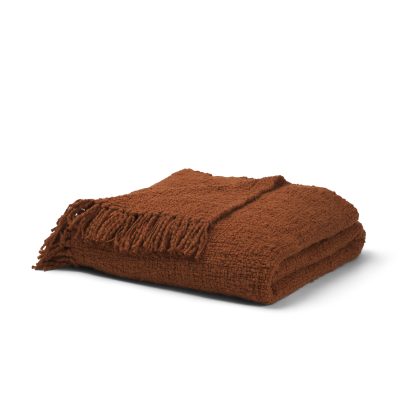 Kambal Copper Rust Woven Cotton Throw Blanket